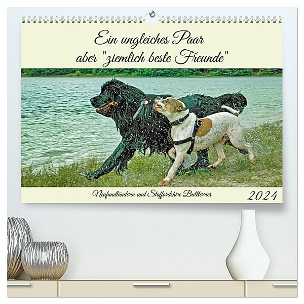 Ein ungleiches Paar aber ziemlich beste Freunde (hochwertiger Premium Wandkalender 2024 DIN A2 quer), Kunstdruck in Hochglanz, Claudia Kleemann
