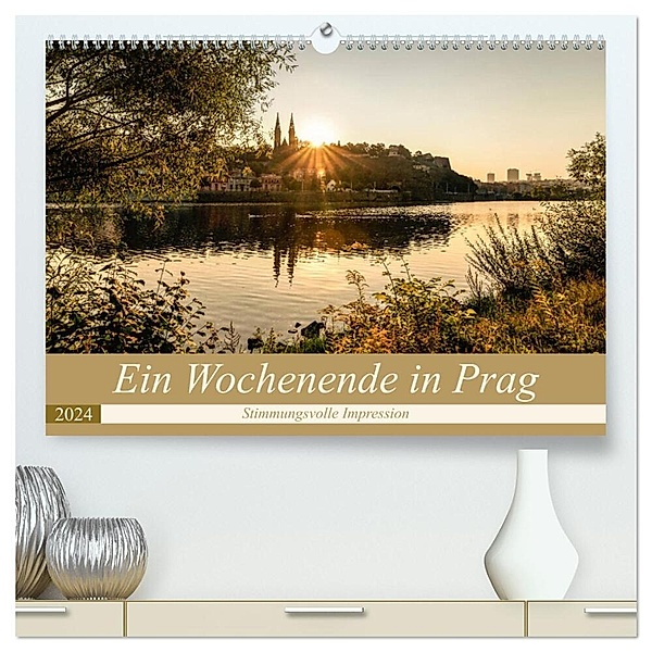 Ein Wochenende in Prag (hochwertiger Premium Wandkalender 2024 DIN A2 quer), Kunstdruck in Hochglanz, Carmen Steiner und Matthias Konrad