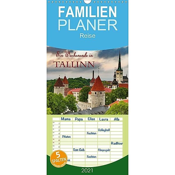 Ein Wochenende in Tallinn - Familienplaner hoch (Wandkalender 2021 , 21 cm x 45 cm, hoch), Gunter Kirsch