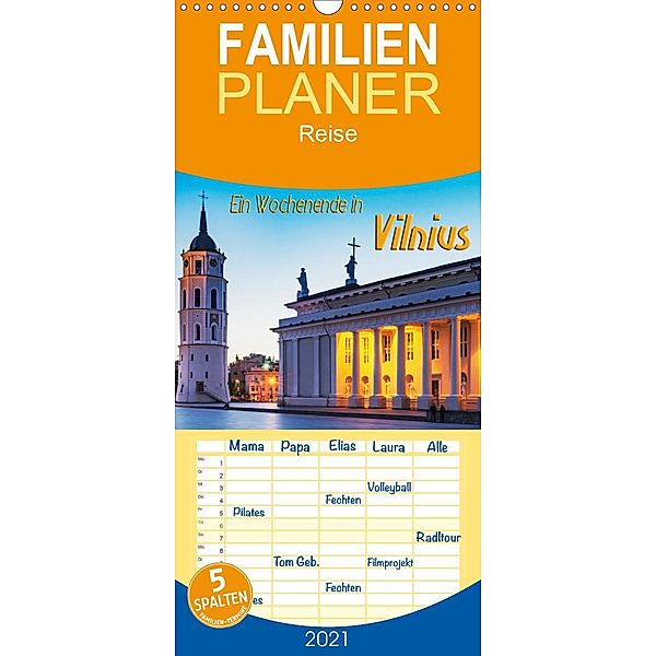 Ein Wochenende in Vilnius - Familienplaner hoch (Wandkalender 2021 , 21 cm x 45 cm, hoch), Gunter Kirsch