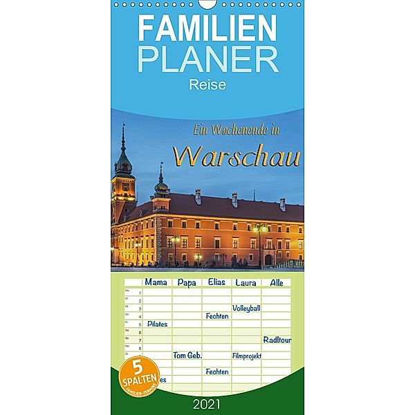 Ein Wochenende in Warschau - Familienplaner hoch (Wandkalender 2021 , 21 cm x 45 cm, hoch), Gunter Kirsch