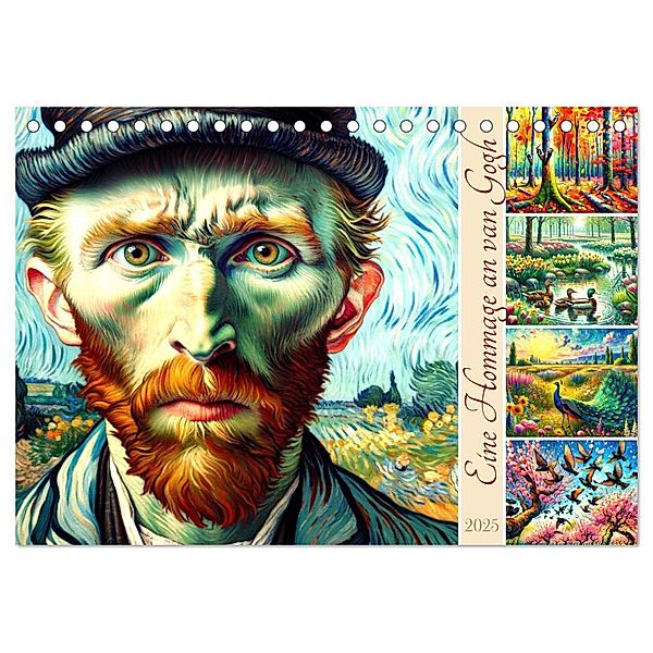 Eine Hommage an van Gogh (Tischkalender 2025 DIN A5 quer), CALVENDO Monatskalender, Calvendo, Marco Warstat