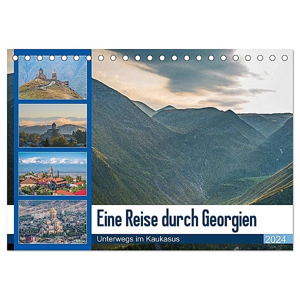 Eine Reise durch Georgien (Tischkalender 2024 DIN A5 quer), CALVENDO Monatskalender, Thomas Leonhardy