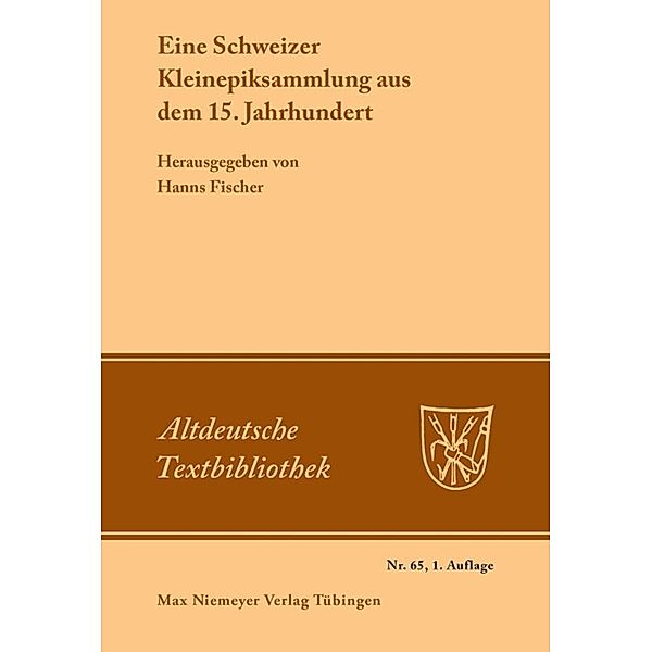 Eine Schweizer Kleinepiksammlung aus dem 15.Jahrhundert