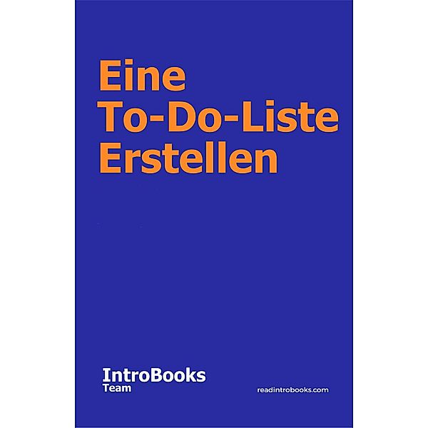 Eine To-Do-Liste Erstellen, IntroBooks Team