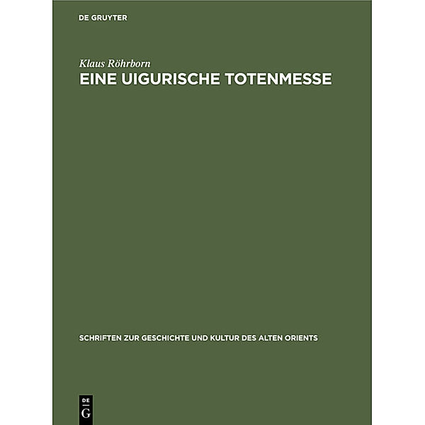 Eine uigurische Totenmesse, Klaus Röhrborn