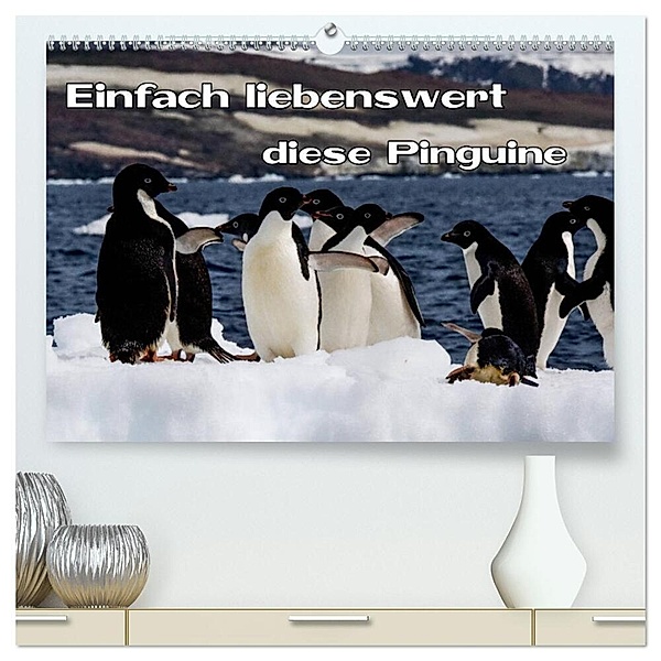 Einfach liebenswert diese Pinguine (hochwertiger Premium Wandkalender 2024 DIN A2 quer), Kunstdruck in Hochglanz, Frank Baumert