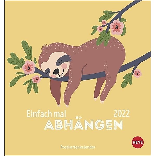 Einfach mal abhängen - Faultier Postkartenkalender 2022