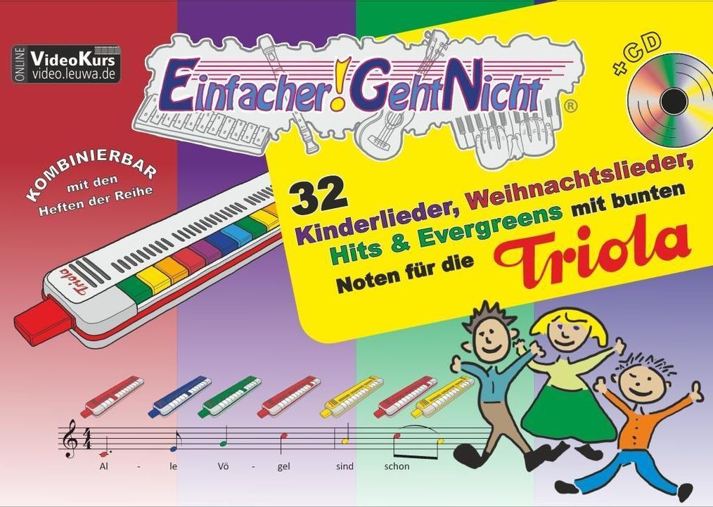 Einfacher!-Geht-Nicht: 32 Kinderlieder, Weihnachtslieder, Hits & Evergreens  mit bunten Noten für die Triola, m. 1 Audio- | Weltbild.ch