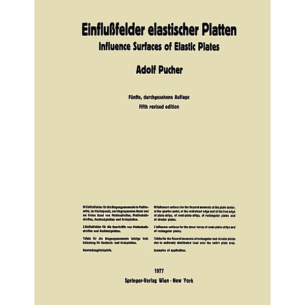 Einflussfelder elastischer Platten / Influence Surfaces of Elastic Plates, Adolf Pucher