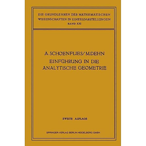 Einführung in die Analytische Geometrie der Ebene und des Raumes, Arthur Moritz Schönflies, Max Dehn