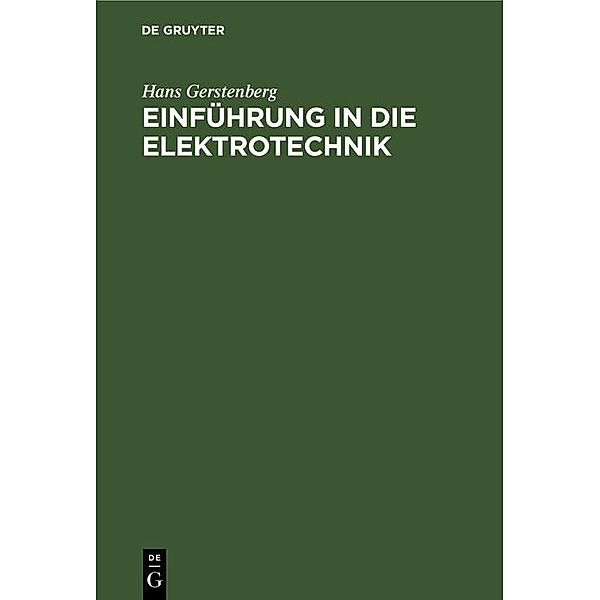 Einführung in die Elektrotechnik, Hans Gerstenberg