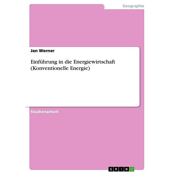 Einführung in die Energiewirtschaft (Konventionelle Energie), Jan Werner