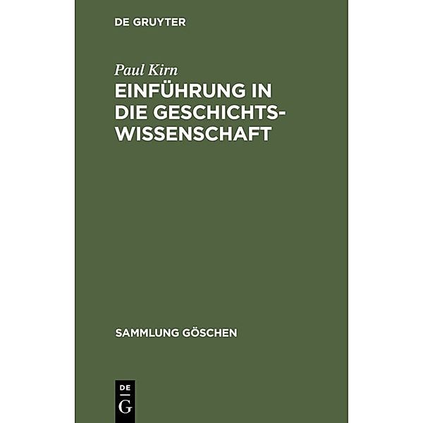 Einführung in die Geschichtswissenschaft, Paul Kirn