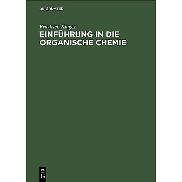 Einführung in die organische Chemie, Friedrich Klages