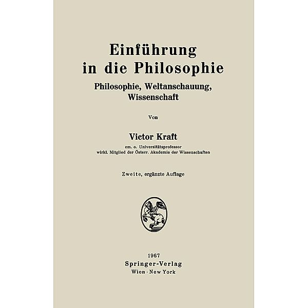 Einführung in die Philosophie, Victor Kraft