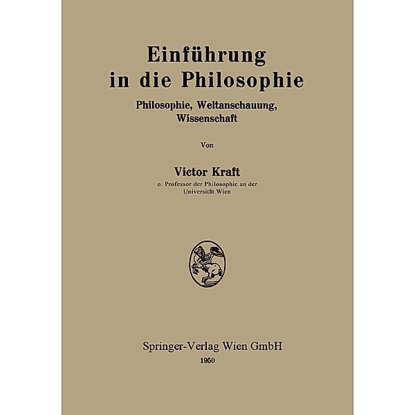 Einführung in die Philosophie, Victor Kraft