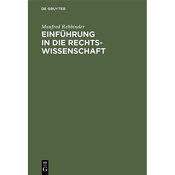 Einführung in die Rechtswissenschaft, Manfred Rehbinder