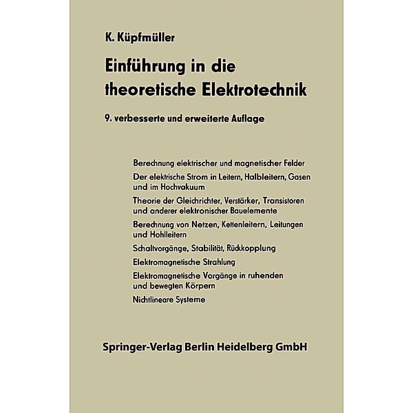 Einführung in die theoretische Elektrotechnik, Karl Küpfmüller