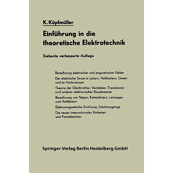 Einführung in die theoretische Elektrotechnik, Karl Küpfmüller