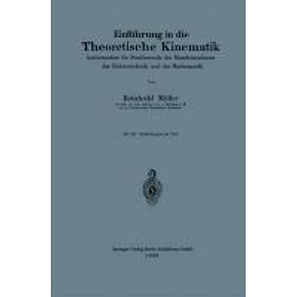 Einführung in die Theoretische Kinematik, Reinhold Müller