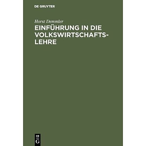 Einführung in die Volkswirtschaftslehre, Übungsbuch zur Preistheorie, Horst Demmler