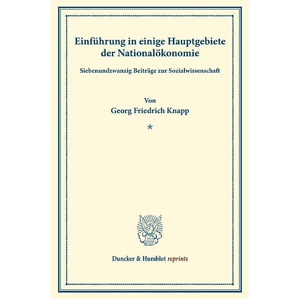 Einführung in einige Hauptgebiete der Nationalökonomie., Georg Friedrich Knapp