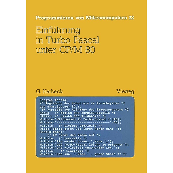 Einführung in Turbo Pascal unter CP/M 80 / Programmieren von Mikrocomputern, Gerd Harbeck