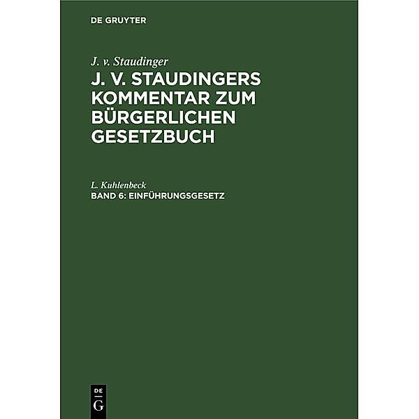 Einführungsgesetz, L. Kuhlenbeck