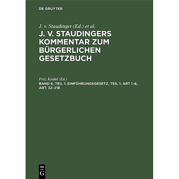 Einführungsgesetz, Teil 1: Art 1-6, Art. 32-218