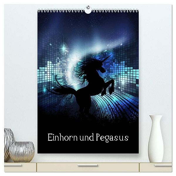 Einhorn und Pegasus (hochwertiger Premium Wandkalender 2024 DIN A2 hoch), Kunstdruck in Hochglanz, Simone Gatterwe