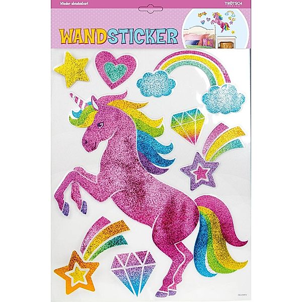 Einhorn Wandbild Glitzer Diamant