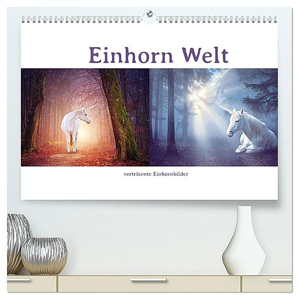 Einhorn Welt - verträumte Einhornbilder (hochwertiger Premium Wandkalender 2024 DIN A2 quer), Kunstdruck in Hochglanz, Liselotte Brunner-Klaus