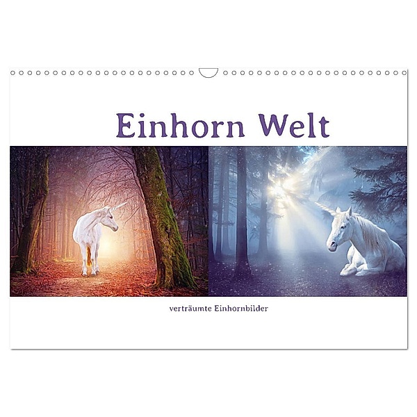 Einhorn Welt - verträumte Einhornbilder (Wandkalender 2024 DIN A3 quer), CALVENDO Monatskalender, Liselotte Brunner-Klaus