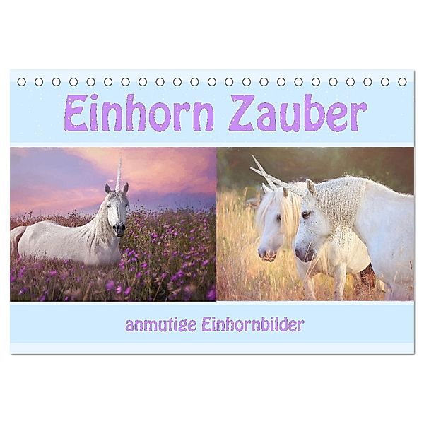 Einhorn Zauber - anmutige Einhornbilder (Tischkalender 2024 DIN A5 quer), CALVENDO Monatskalender, Liselotte Brunner-Klaus