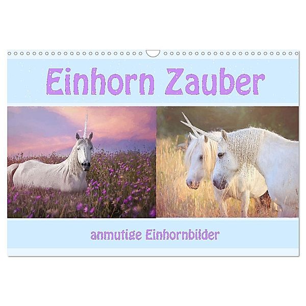 Einhorn Zauber - anmutige Einhornbilder (Wandkalender 2024 DIN A3 quer), CALVENDO Monatskalender, Liselotte Brunner-Klaus