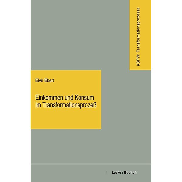 Einkommen und Konsum im Transformationsprozeß / Transformationsprozesse: Schriftenreihe der Kommission für die Erforschung des sozialen und politischen Wandels in den neuen Bundesländern (KSPW) Bd.24