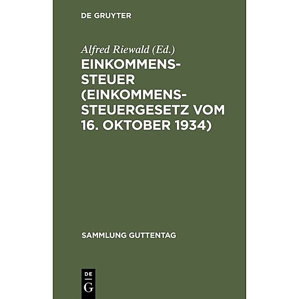 Einkommenssteuer (Einkommenssteuergesetz vom 16. Oktober 1934)