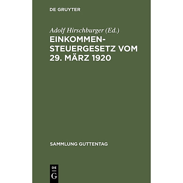 Einkommensteuergesetz vom 29. März 1920