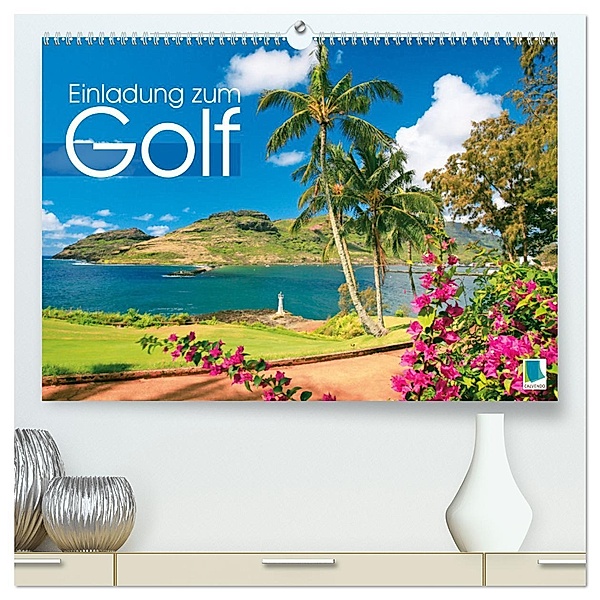 Einladung zum Golf (hochwertiger Premium Wandkalender 2024 DIN A2 quer), Kunstdruck in Hochglanz, Calvendo