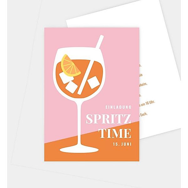 Einladungskarte Aperol Spritz, Postkarte hoch (105 x 148mm)