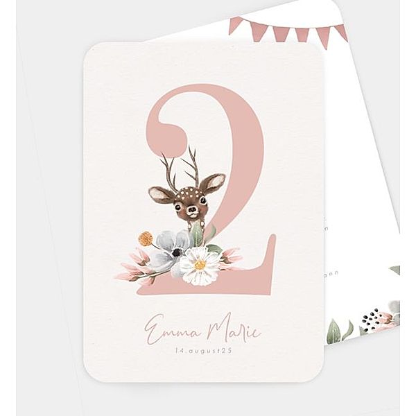 Einladungskarte Bambi, Postkarte hoch (120 x 170mm)