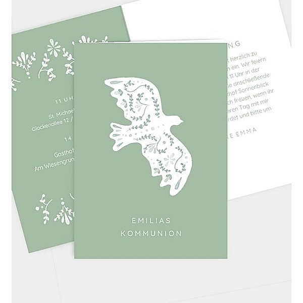 Einladungskarte Bird, Klappkarte hoch (105 x 148mm)