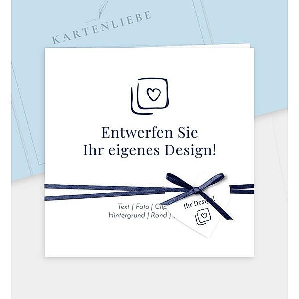 Einladungskarte Blanko Design, Doppel-Klappkarte quadratisch (145 x 145mm)