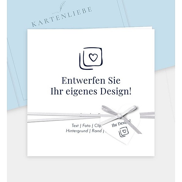 Einladungskarte Blanko Design, Doppel-Klappkarte quadratisch (145 x 145mm)