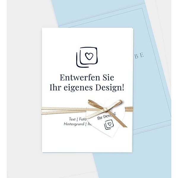 Einladungskarte Blanko Design, Doppel-Klappkarte hoch, Faltung oben (105 x 145mm)