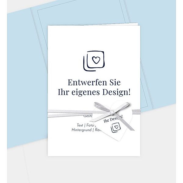 Einladungskarte Blanko Design, Doppel-Klappkarte hoch (105 x 148mm)