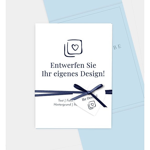 Einladungskarte Blanko Design, Doppel-Klappkarte hoch, Faltung oben (105 x 145mm)