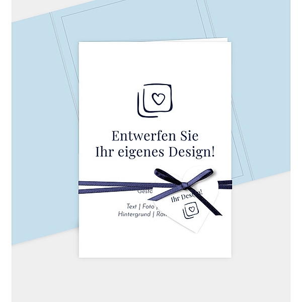 Einladungskarte Blanko Design, Doppel-Klappkarte hoch (105 x 148mm)