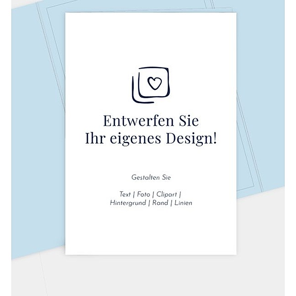 Einladungskarte Blanko Design, Doppel-Klappkarte hoch (120 x 170mm)